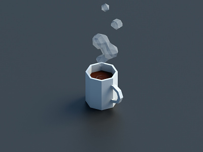 A little break 3d coffee cup iso isometric low poly lowpoly mug render
