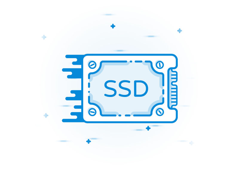 SSD ae flat hosting icon illustration motion ssd zweeko