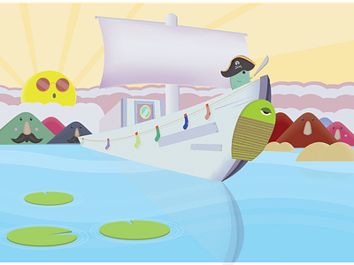 Out at sea adobe illustrator cartoon design illustration illustrator vector