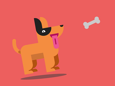 Cute Dog character dog flat design