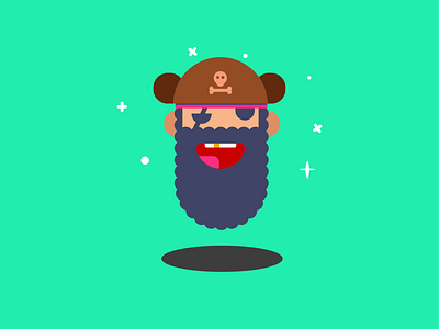 Pirate d avatar character flat design logo