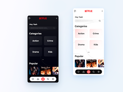 Netflix UI Redesign 2d branding clean flat design minimal ui