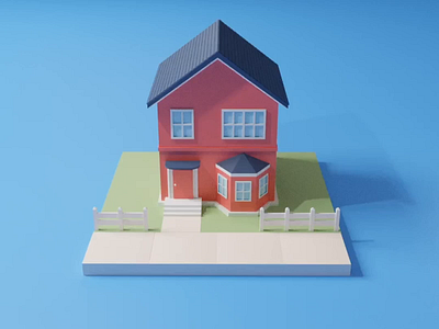 Houses in a loop 3d animat animation building buildings candy shop design game design house illustration lowpoly rotate rotation selection swipe town