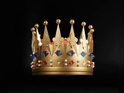 3D Crown 3d animat animation blender3d crown design diamonds effects gold illustration king kingdom ruby