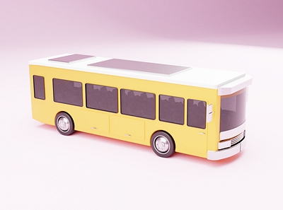 3D BUS 3d blender branding bus design effect illustration pink product design render yellow