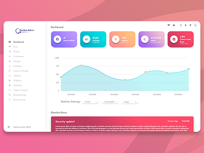 Gambio Dashboard dashboard gambio ui design ux design