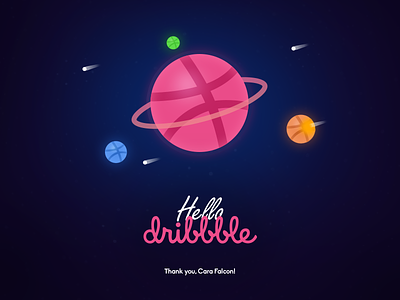 Hello Dribbble! debut dribbble hello hello dribbble illustration planets