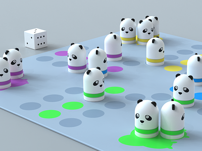 Ludo Panda 3d model 3d modelling 3d rendering keyshot product design solidworks toy design