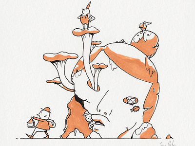 Fungus ruins characterdesign drawing fungud illustration