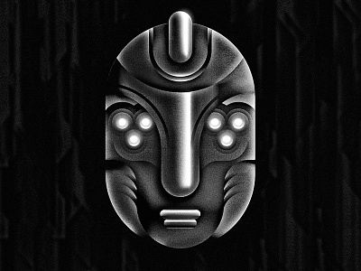 Automaton 2d automaton black characterdesign face illustration robot white