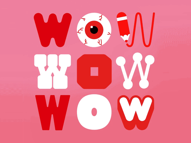 WOW - Writing On Walls animation exhibition gif typography wow