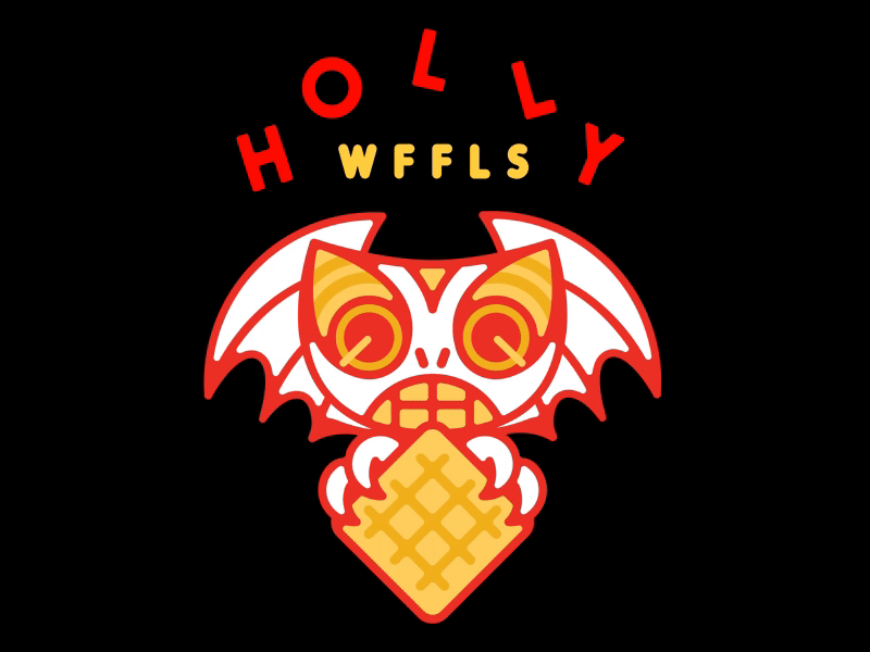 Holly Waffles X Toykyo Capsule Collection 2d animation bat gif lasers waffle waffles