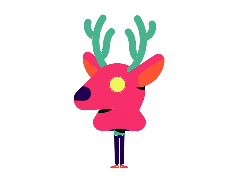 Christmas suit 2d animation christmas deer gif holidays illustration newyears suit