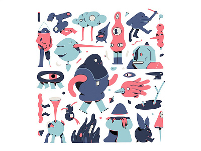 Unusual Dudes 2d character design drawing illustration