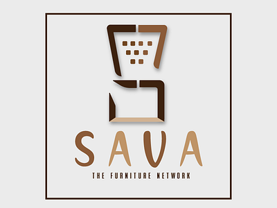 LOGO Sava -The furniture network brand brandidentity branding brown chair furniture identity logo logotype wood