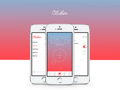 Clicker X - Simple iPhone App clicker coutner flat incore ios ios7 iphone minimal