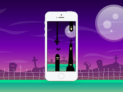 Batty Bat bat battybat dark flapflap flappy flappybird game html5 illustration js ui vector