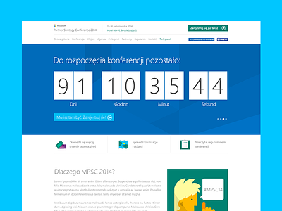[WIP] Microsoft Partner Network Event conference counter date event flat flat design illustration landingpage microsoft minimal responsive rwd