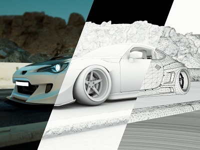 3D Car render Breakdown 3d animation c4d cars cinema4d motorsports racing