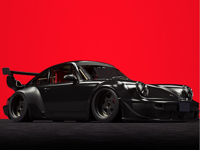 Porsche RWB 3D Render 3d render 3d work automobiles c4d car cars cinema4d octane render race car
