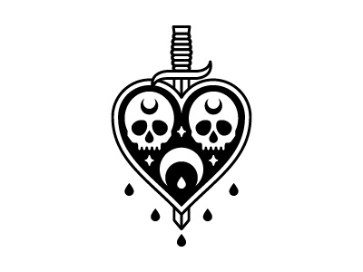 Dagger Heart graphic design heart skull