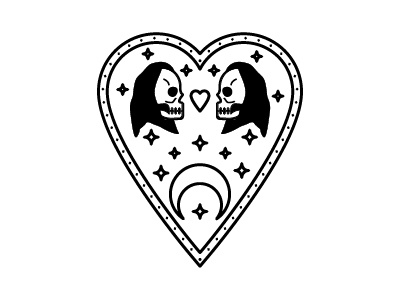 Grim Heart graphic design heart moon star