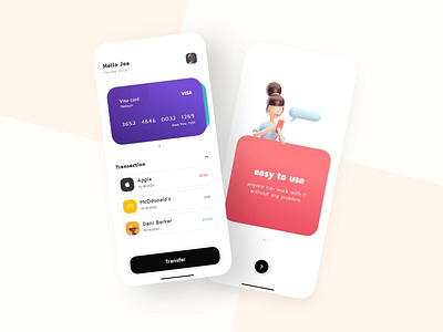 Banking app ui design 3d art bank app banking design illustration list view minimal ui uidesign uidesigner ux uxdesign visual design