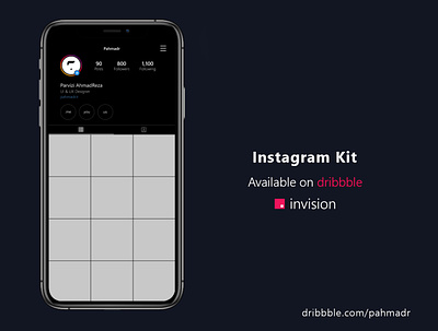 Invision Instagram Feed (Dark) design instagram instagram feed invisionapp invisionstudio ui
