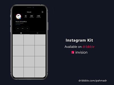 Invision Instagram Feed (Dark)