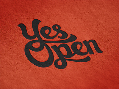 Yes hand lettering logo script typography yesopen