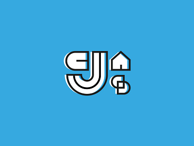 CJS Logo estate house illustration initials letters logo real