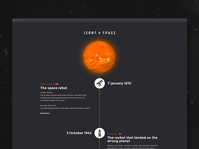 Icons of Space #2 animation css design html icons site space sun symbols universe web