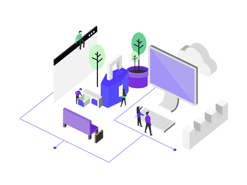 Datasquare Animation aloquete cloud data design flat graphic illustration isometric motion vector web windows