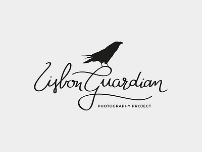 Lisbon Guardian black calligraphy crow design graphic hand lettering logo logotype photography