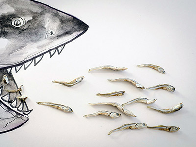 Shark bait art drawing food illustration