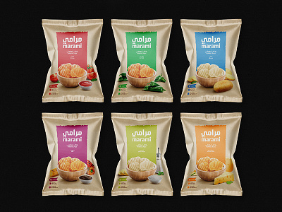 Marami Flavors arab bbq branding cheese chilli chips egypt ketchup packaging potato saudi tomato