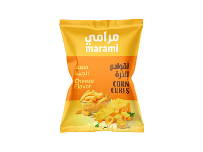 Corn Curls arabic arabic typography cheese child corn curls egypt flavor packaging puffs rebranding saudi snack typography yellow