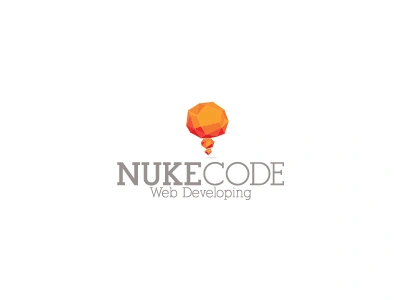 NukeCode. atom code codes coding develop developing internet logo logos nuclear nuke orange origami program programming shape source web