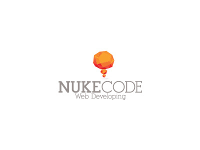 NukeCode. atom code codes coding develop developing internet logo logos nuclear nuke orange origami program programming shape source web