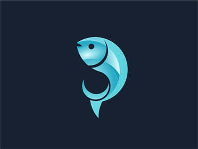 Fish blue fish graphic icon illustration logo shape visual