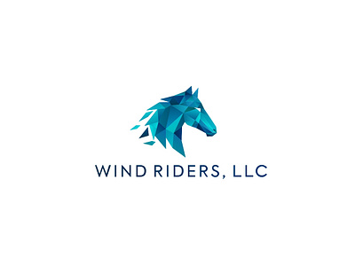 Wind Riders Llc abstract animal blue branding colorful illustration logo mark rider start up vector wind