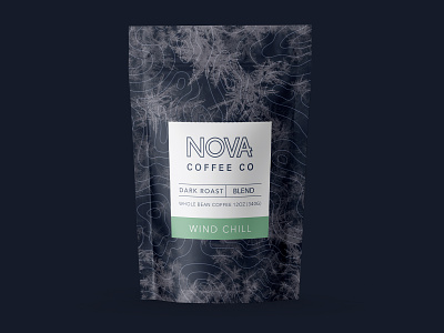 WInd Chill Blend coffee coffee shop illustrator package design