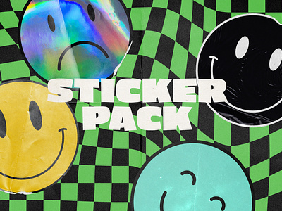 Sticker Pack mockup smiley faces stickers
