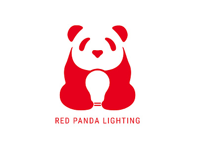 Red Panda Lighting illustration illustrator lighting logo panda red