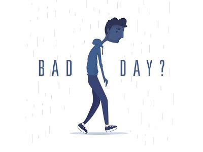 Bad Day Series Artwork bad day blue illustration illustrator lonely rain sad