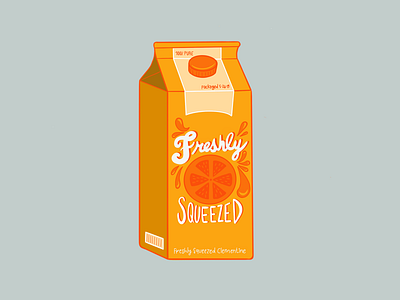 Fresh squeezed clementine illustration juice procreate
