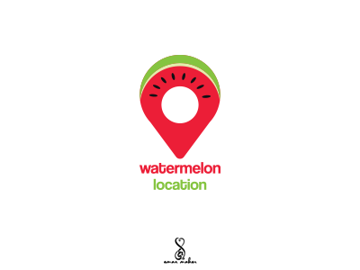 watermelon location branding graphic illustrator logo