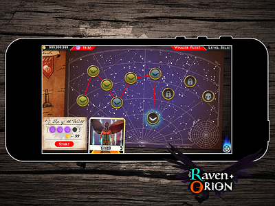 Raven and Orion Menu UI game map mobile game photoshop ui user interface video game