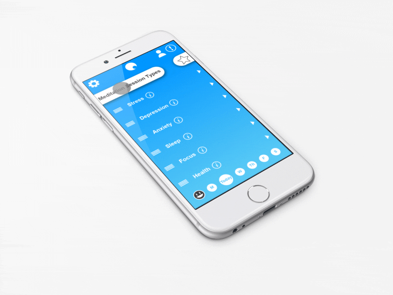 MyMeditation after effects animation click through design health illustrator interactive meditation self help user experience user interface ux