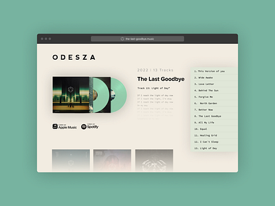 Album Landingpage - Daily UI